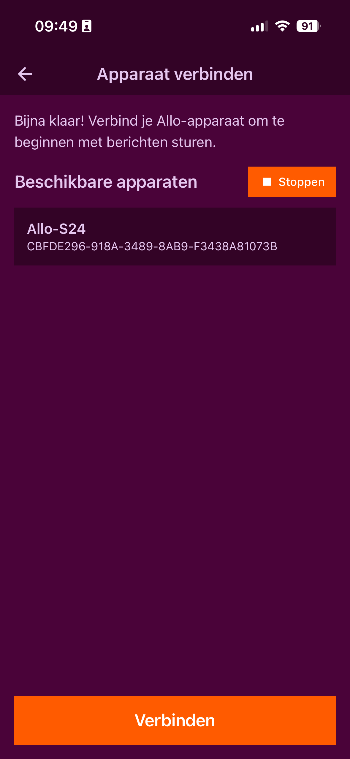 Allo creëer account - stap 6